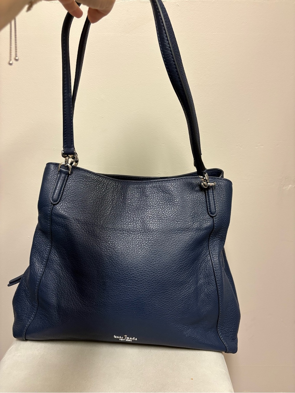 kate spade Navy Pebbled Leather Shoulder Bag
